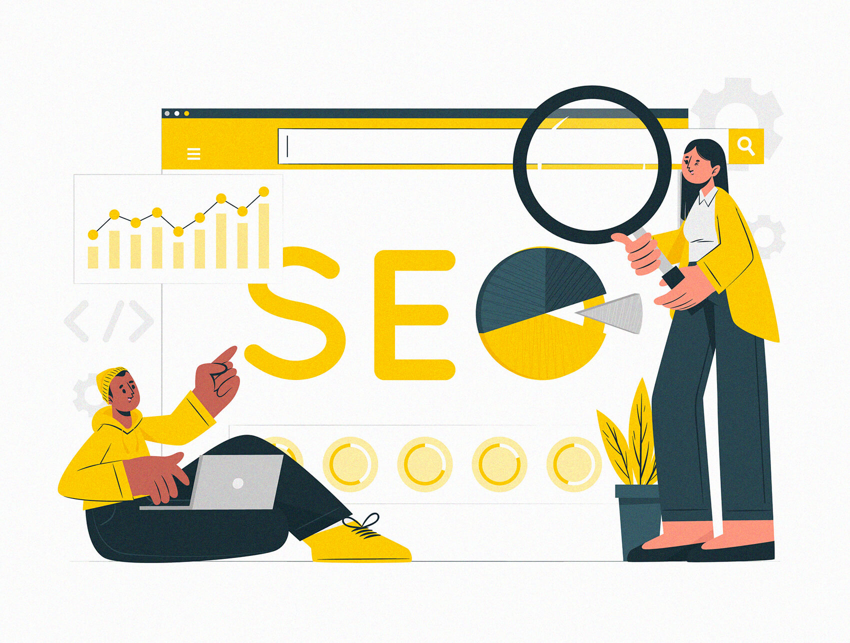 seo specialist che ricercano su barra strumenti