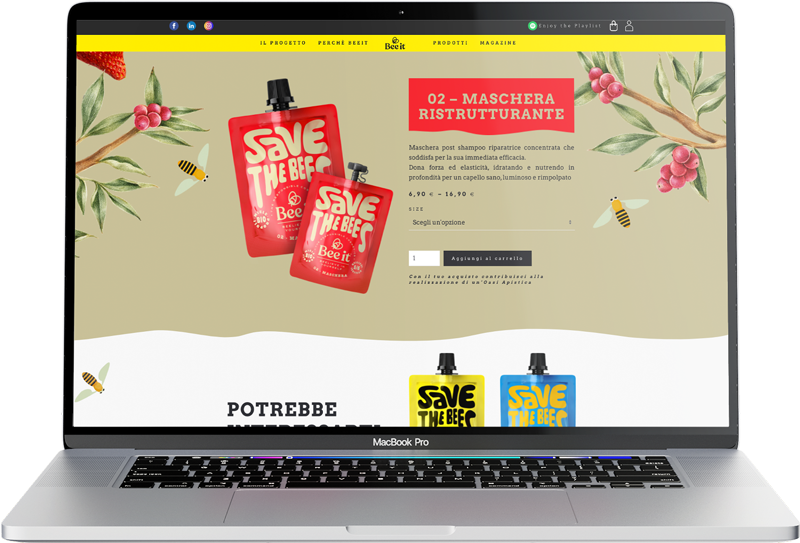 Immagine di esempio di un laptop con la pagina prodotto del sito Beeit.it