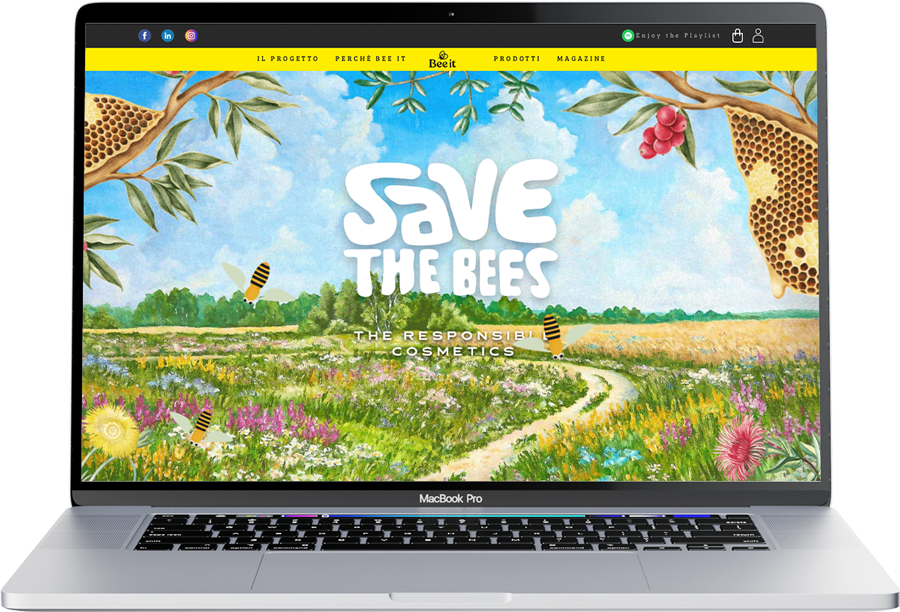 Mockup grafico home page desktop Bee It