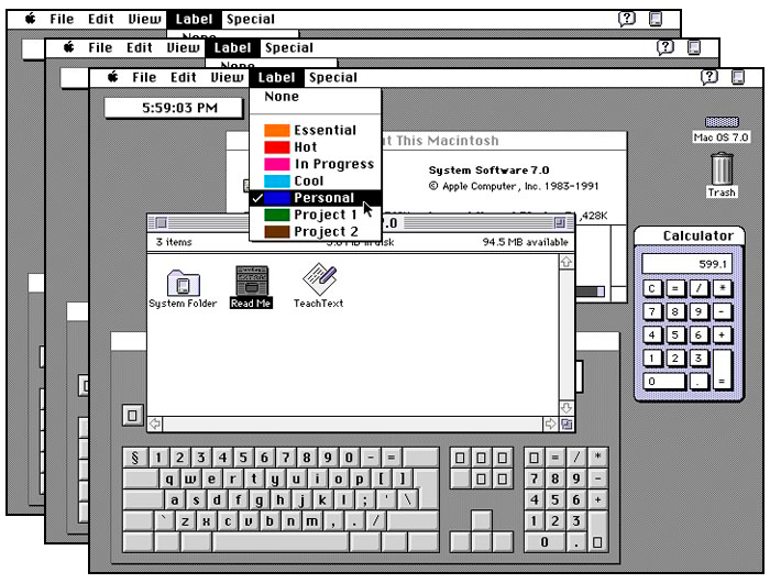 Mac OS System 70 1991