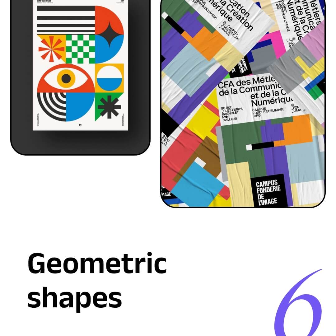 Immagini grafiche del trend geometric shapes secondo adobe