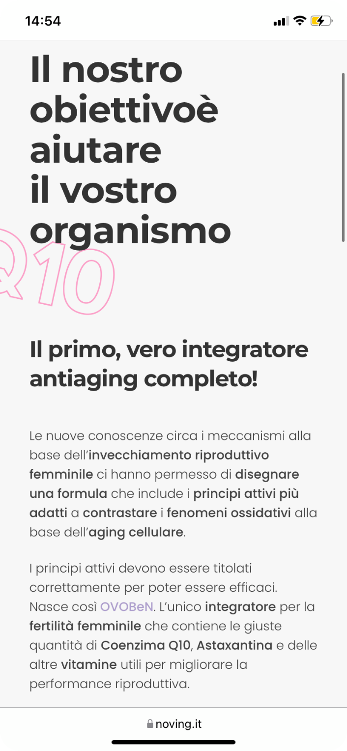 Pagina About versione mobile del sito noving.it