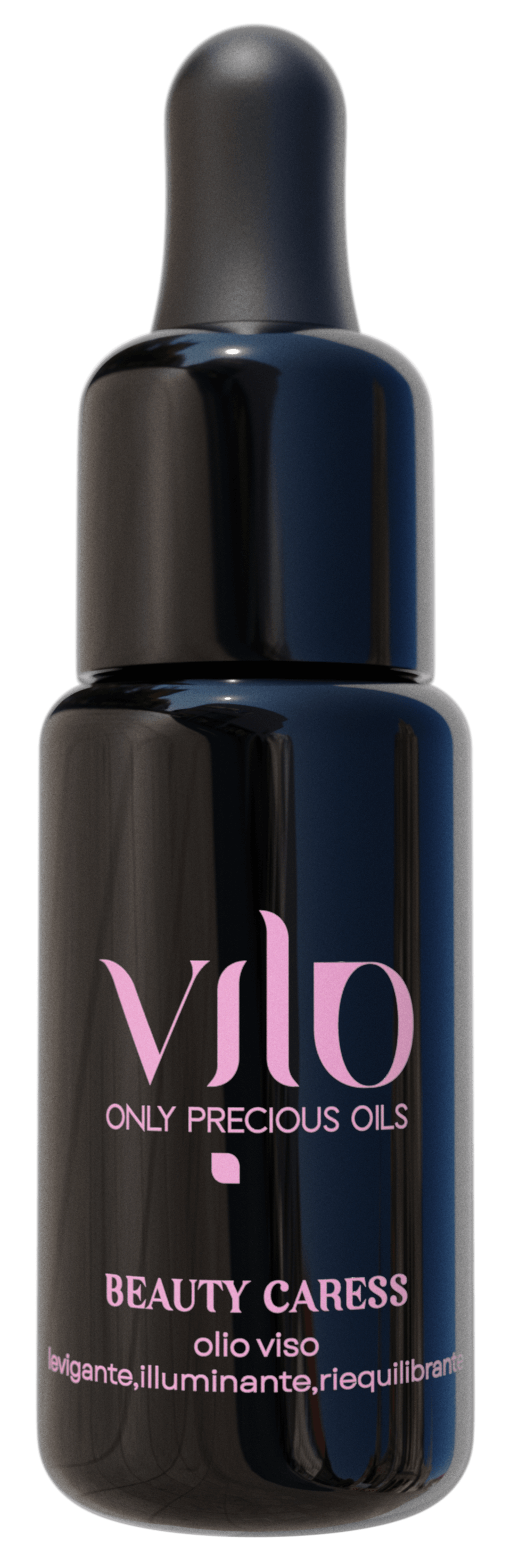 Boccetto di olio viso levigante, illuminante, riequilibrante beauty caress di vilo cosmetics