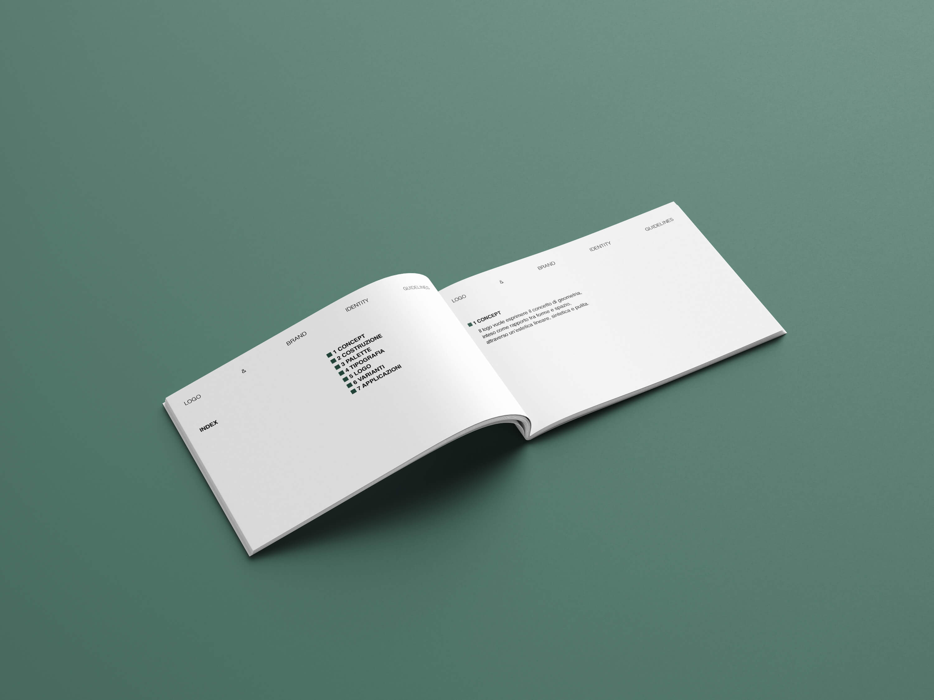 Mockup grafico brand manual aperto dello Studio di Architettura Urbanistica NP..Urban