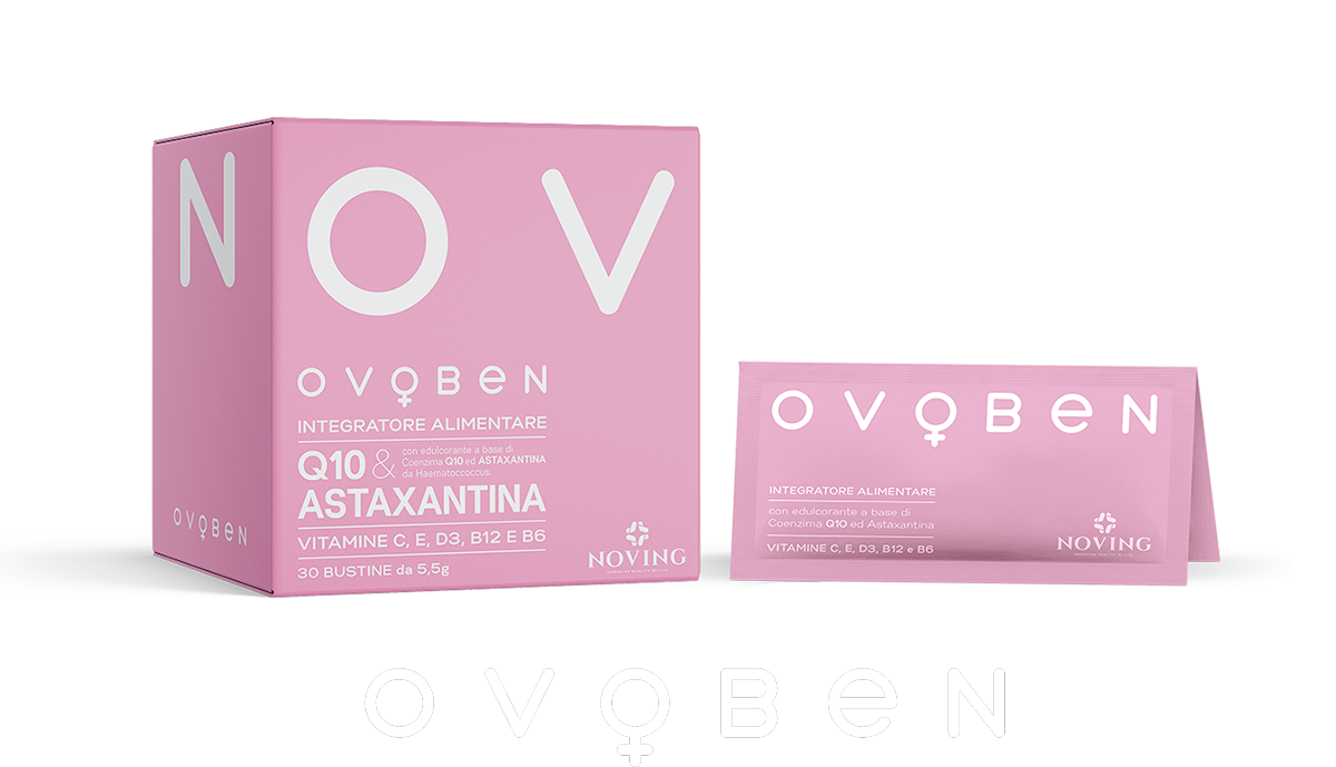 Scatola di integratori per la fertilità femminile Ovoben di Noving