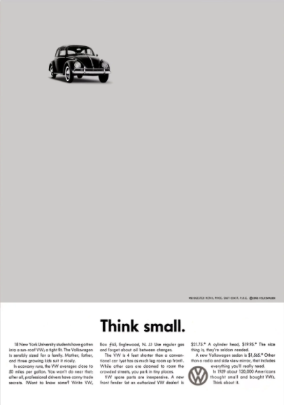 think small volkwagen copywriter