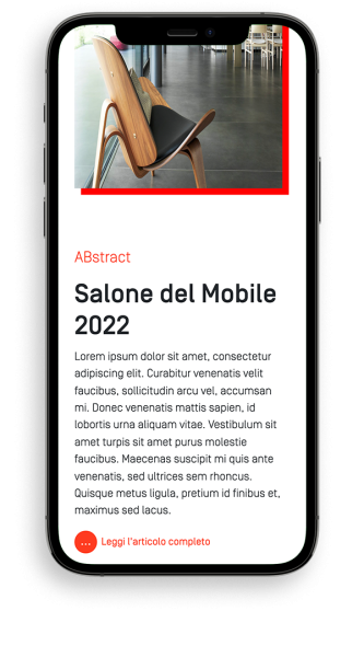 Immagine esempio home page versione mobile del sito AB Export