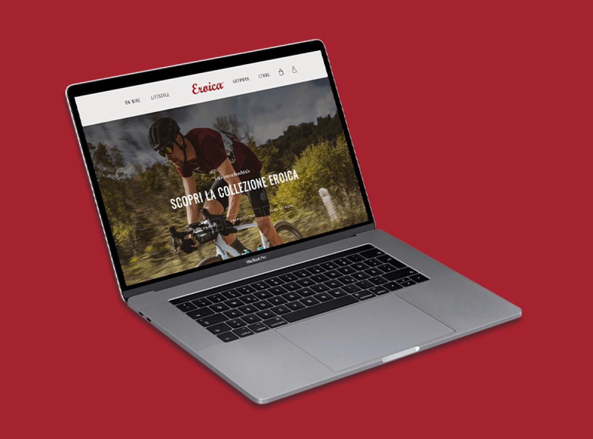 Laptop con l'anteprima dell'home page di Eroica