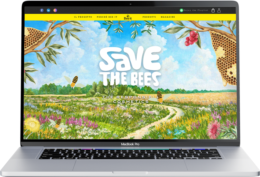 Mockup grafico home page desktop Bee It